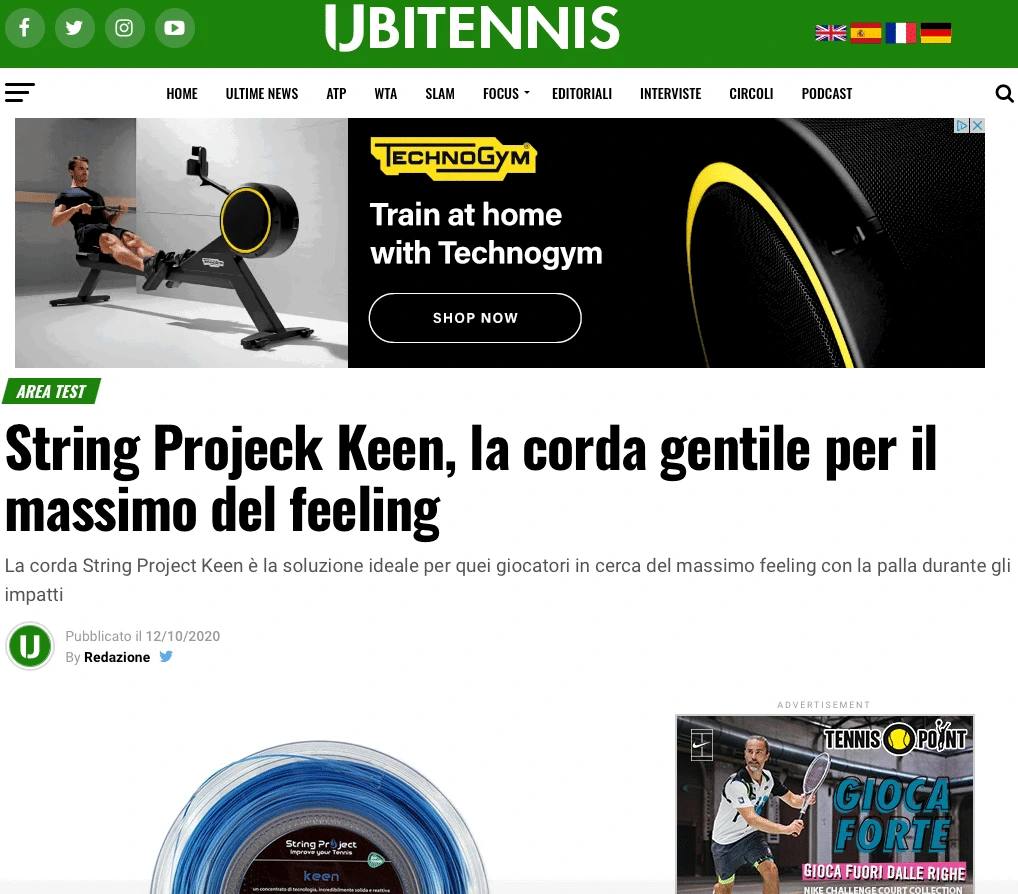 Recensione String Projeck Keen su ubitennis.com